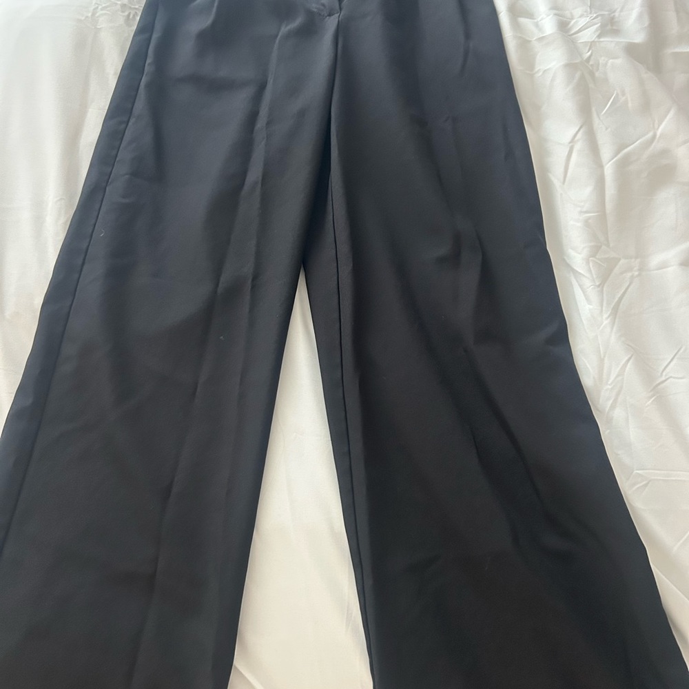 Elegant Black Princess Polly Wide-Leg Pants